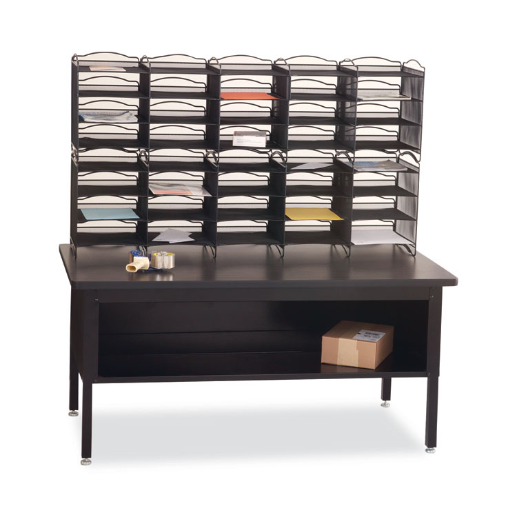 Onyx Mesh Literature Sorter, 20 Compartments, 19 X 15.25 X 59, Black - Image 3