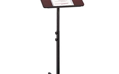 Adjustable Speaker Stand, 21 X 21 X 29.5 To 46, Mahogany/black