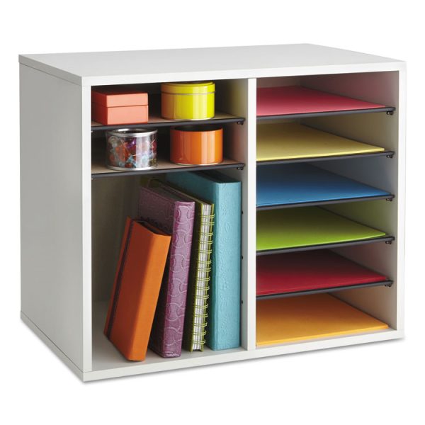 Fiberboard Literature Sorter, 12 Compartments, 19.63 x 11.88 x 16.13, Gray - Image 5