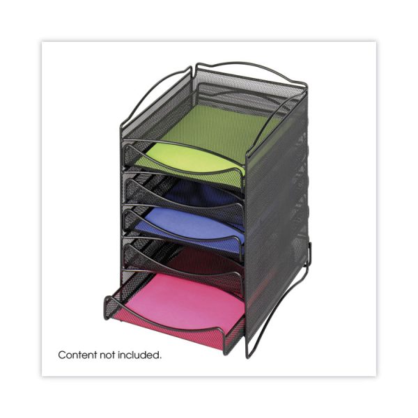 Onyx Stackable Literature Organizer, Five-Drawer, 10.25 x 12.75 x 15.25, Black - Image 2