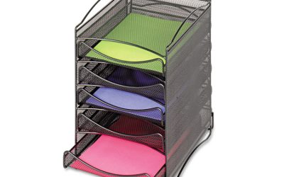 Onyx Stackable Literature Organizer, Five-Drawer, 10.25 x 12.75 x 15.25, Black