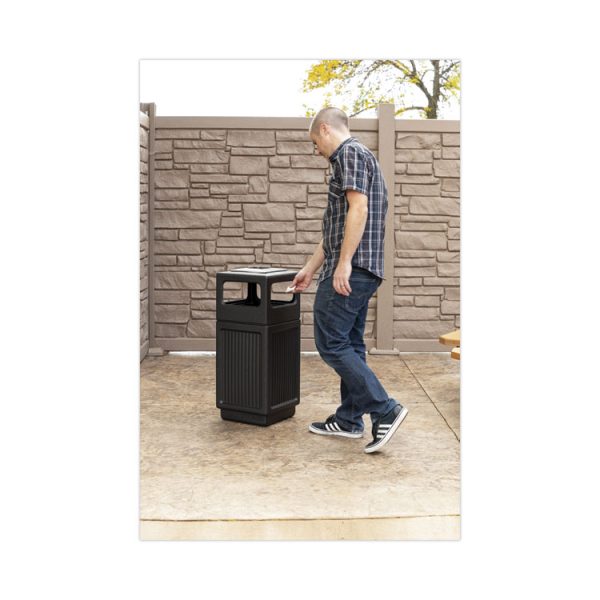 Canmeleon Recessed Panel Receptacles, 15 gal, Polyethylene, Black - Image 2