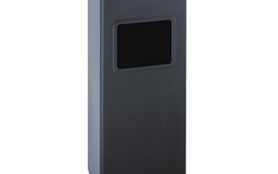 Square Ash ‘N’ Trash Sandless Urn, 3 gal, Stainless Steel, Black