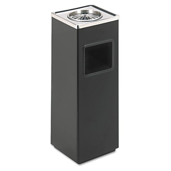 Square Ash 'N' Trash Sandless Urn, 3 gal, Stainless Steel, Black - Image 2