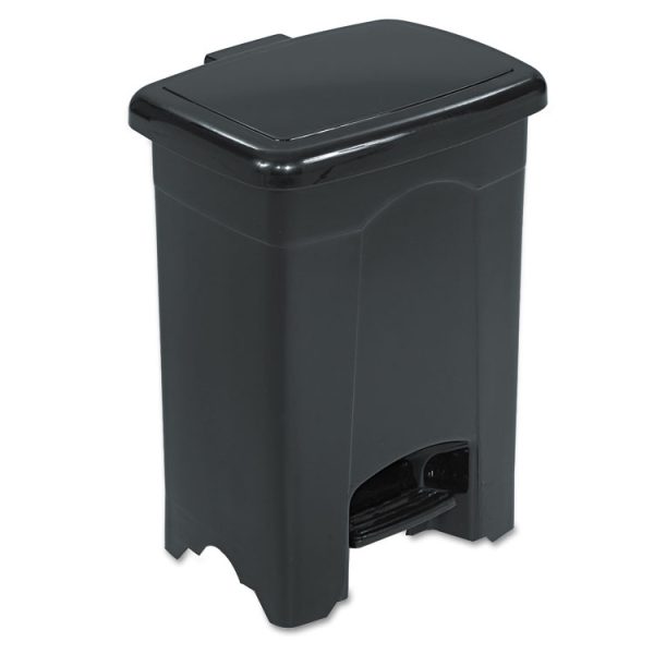 Plastic Step-On Receptacle, 4 gal, Plastic, Black - Image 2
