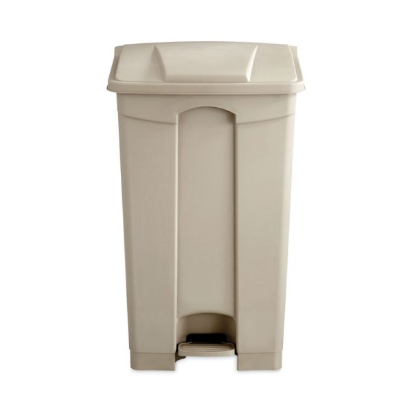 Large Capacity Plastic Step-On Receptacle, 23 gal, Plastic, Tan - Image 3