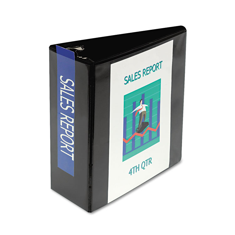 Nonstick D-Ring View Binder, 3 Rings, 5" Capacity, 11 X 8.5, Black - Image 4