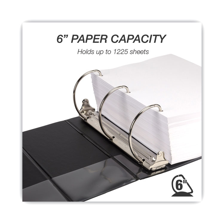Nonstick D-Ring View Binder, 3 Rings, 6" Capacity, 11 X 8.5, Black - Image 2