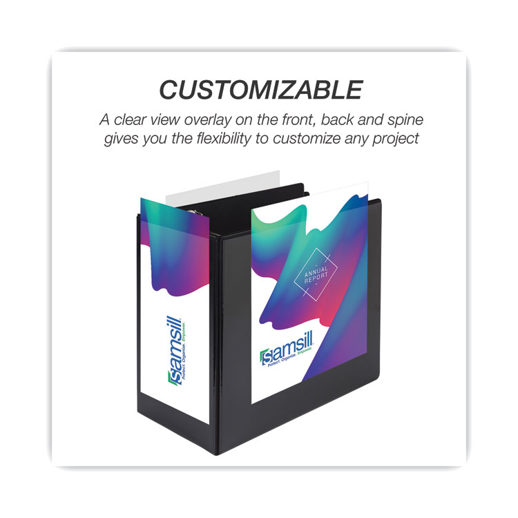 Nonstick D-Ring View Binder, 3 Rings, 6" Capacity, 11 X 8.5, Black - Image 4