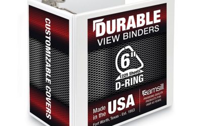 Nonstick D-Ring View Binder, 3 Rings, 6″ Capacity, 11 X 8.5, White