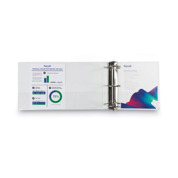 Nonstick D-Ring View Binder, 3 Rings, 6" Capacity, 11 X 8.5, White - Image 6