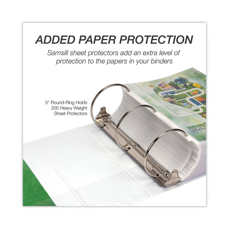 Earth's Choice Plant-Based Round Ring View Binder, 3 Rings, 5" Capacity, 11 x 8.5, White - Image 8