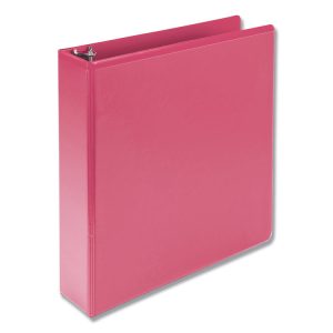 Earth's Choice Plant-Based Durable Fashion View Binder, 3 Rings, 2" Capacity, 11 x 8.5, Berry, 2/Pack