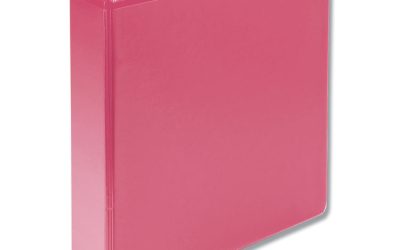 Earth’s Choice Plant-Based Durable Fashion View Binder, 3 Rings, 2″ Capacity, 11 x 8.5, Berry, 2/Pack