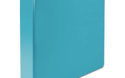 Earth’s Choice Plant-Based Durable Fashion View Binder, 3 Rings, 2″ Capacity, 11 x 8.5, Turquoise, 2/Pack