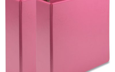 Earth’s Choice Plant-Based Economy Round Ring View Binders, 3 Rings, 3″ Capacity, 11 x 8.5, Pink, 2/Pack