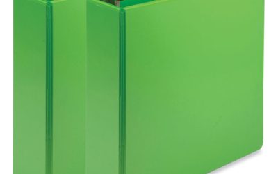 Earth’s Choice Plant-Based Economy Round Ring View Binders, 3 Rings, 3″ Capacity, 11 x 8.5, Lime, 2/Pack