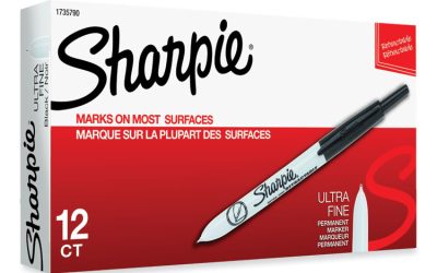 Retractable Permanent Marker, Extra-Fine Needle Tip, Black