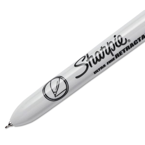 Retractable Permanent Marker, Extra-Fine Needle Tip, Red - Image 5