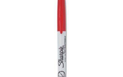 Retractable Permanent Marker, Extra-Fine Needle Tip, Red