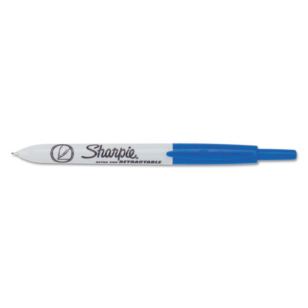 Retractable Permanent Marker, Extra-Fine Needle Tip, Blue - Image 3
