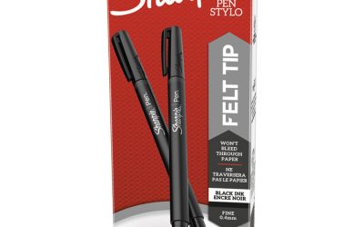 Water-Resistant Ink Porous Point Pen, Stick, Fine 0.4 mm, Black Ink, Black Barrel, Dozen