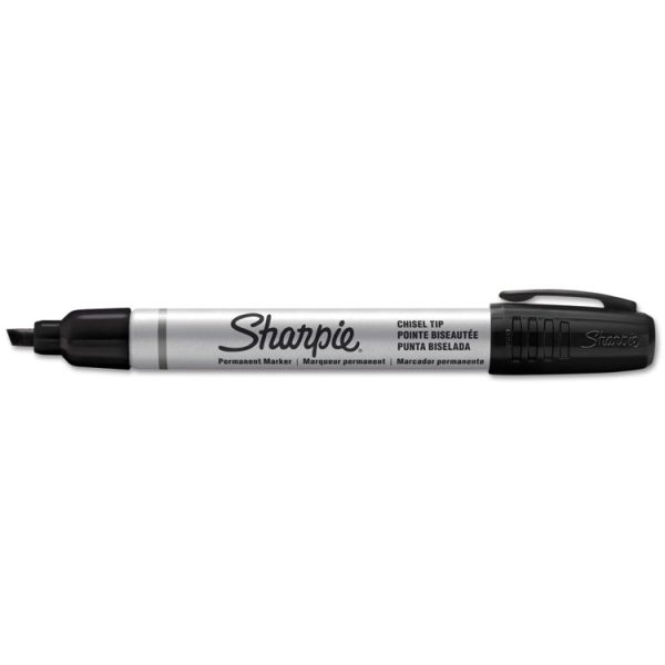 Durable Metal Barrel Permanent Marker, Broad Chisel Tip, Black - Image 3