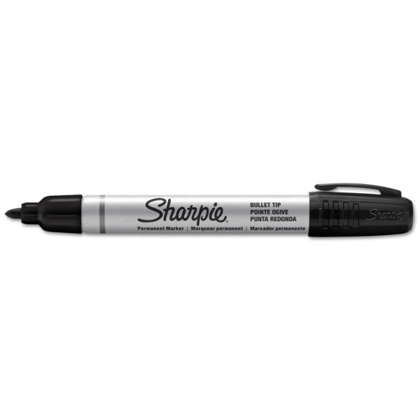 Durable Metal Barrel Permanent Marker, Medium Bullet Tip, Black - Image 2