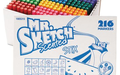 Scented Stix Watercolor Marker Set School Pack, Fine Bullet Tip, Assorted Colors, 216/set