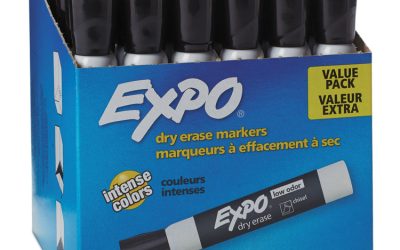 Low-Odor Dry-Erase Marker Value Pack, Broad Chisel Tip, Black, 36/box