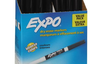 Low-Odor Dry-Erase Marker Value Pack, Fine Bullet Tip, Black, 36/box