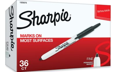 Retractable Permanent Marker Value Pack, Fine Bullet Tip, Black, 36/pack