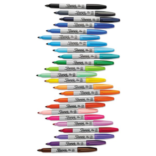 Fine Tip Permanent Marker, Fine Bullet Tip, Assorted Colors, 24/pack - Image 5