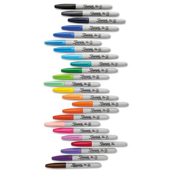 Fine Tip Permanent Marker, Fine Bullet Tip, Assorted Colors, 24/pack - Image 6