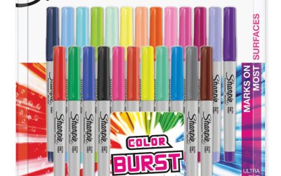 Ultra Fine Tip Permanent Marker, Ultra-Fine Needle Tip, Assorted Classic and Limited Edition Color Burst Colors, 24/Pack