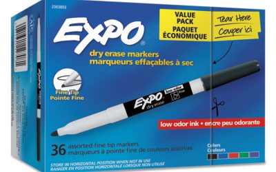 Low-Odor Dry Erase Marker Office Value Pack, Fine Bullet Tip, Assorted Colors, 36/pack