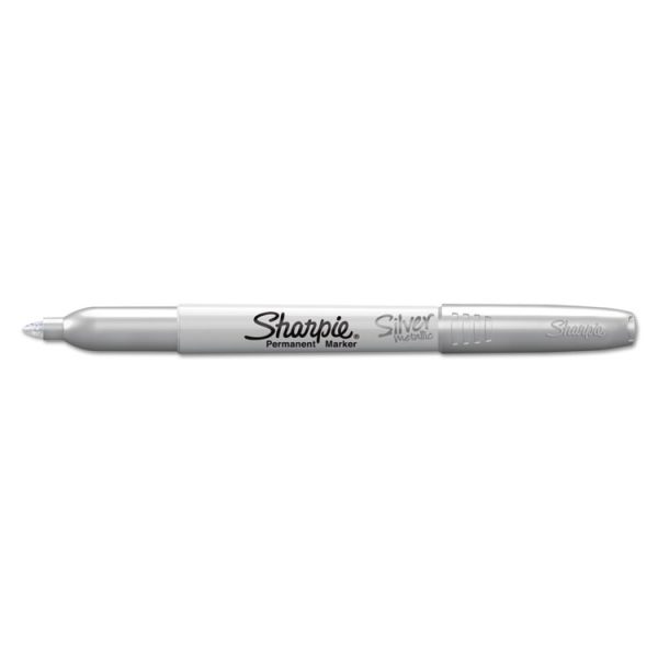 Metallic Fine Point Permanent Marker Value Pack, Fine Bullet Tip, Metallic Silver, 36/pack - Image 3