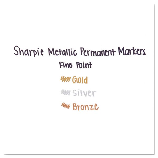 Metallic Fine Point Permanent Marker Value Pack, Fine Bullet Tip, Metallic Silver, 36/pack - Image 5