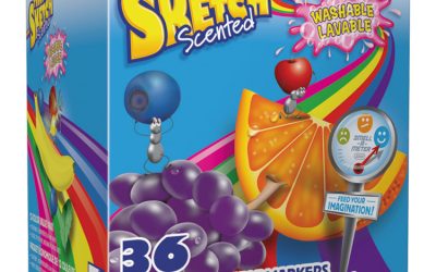 Scented Watercolor Marker Classroom Pack, Broad Chisel Tip, Assorted Colors, 36/pack