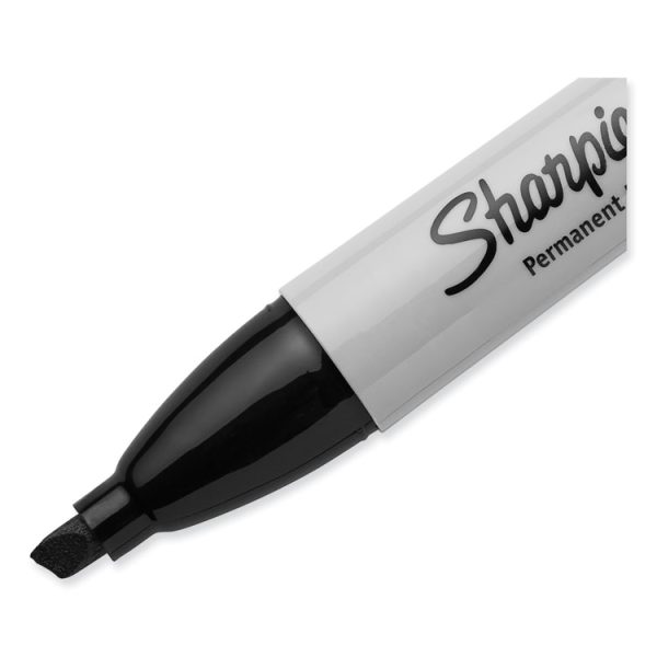 Chisel Tip Permanent Marker, Broad Chisel Tip, Black, 36/pack - Image 3