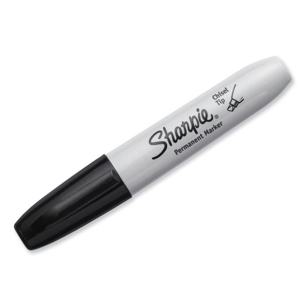 Chisel Tip Permanent Marker, Broad Chisel Tip, Black, 36/pack - Image 2