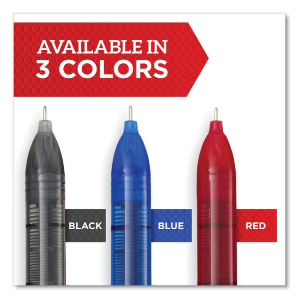 Professional Design Roller Ball Pen, Stick, Fine 0.5 mm, Blue Ink, Black/Blue Barrel, Dozen - Image 4