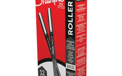 Professional Design Roller Ball Pen, Stick, Fine 0.5 Mm, Black Ink, Black Barrel, Dozen