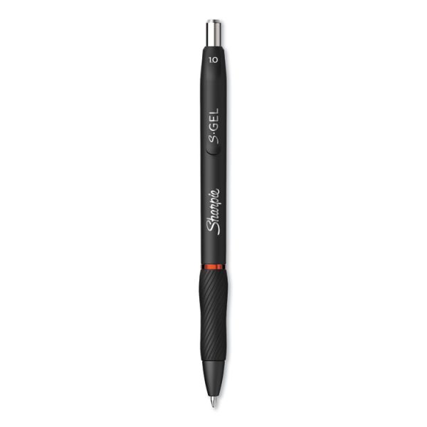 S-Gel High-Performance Gel Pen, Retractable, Bold 1 Mm, Red Ink, Black Barrel, Dozen