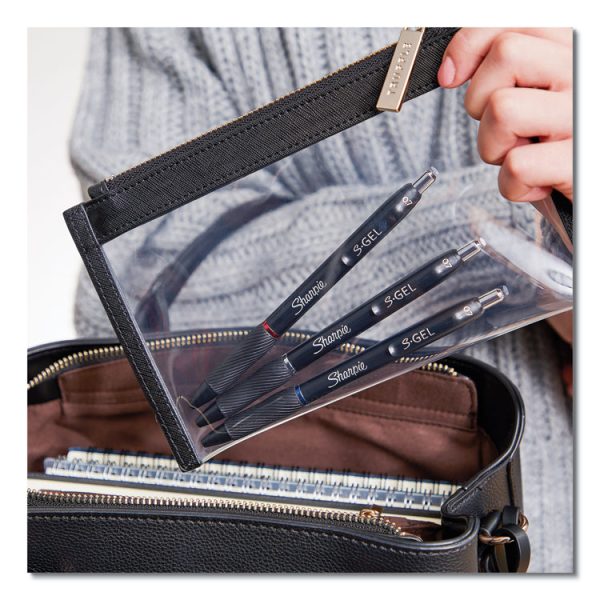 S-Gel High-Performance Gel Pen, Retractable, Fine 0.5 Mm, Blue Ink, Black Barrel, Dozen - Image 5