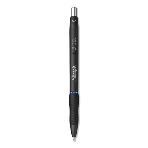 S-Gel High-Performance Gel Pen, Retractable, Medium 0.7 Mm, Blue Ink, Black Barrel, Dozen - Image 2