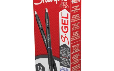 S-Gel High-Performance Gel Pen, Retractable, Medium 0.7 Mm, Blue Ink, Black Barrel, Dozen