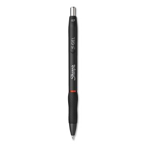 S-Gel High-Performance Gel Pen, Retractable, Medium 0.7 Mm, Red Ink, Black Barrel, Dozen