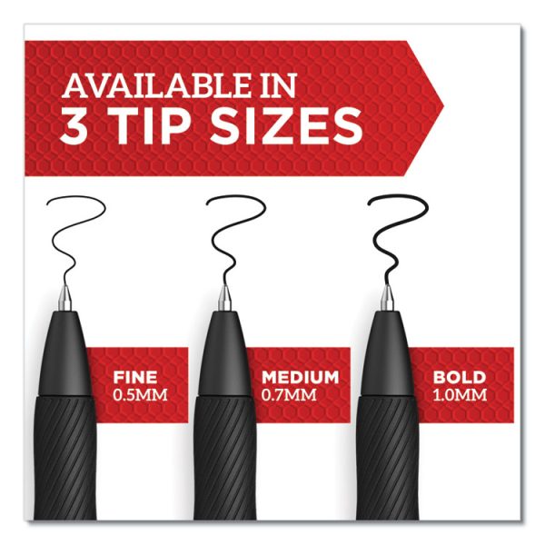 S-Gel High-Performance Gel Pen, Retractable, Medium 0.7 Mm, Black Ink, Black Barrel, Dozen - Image 2