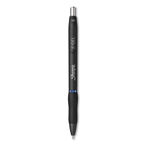 S-Gel High-Performance Gel Pen, Retractable, Bold 1 Mm, Blue Ink, Black Barrel, Dozen